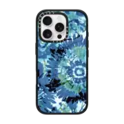 iPhone 16 Pro Impact Case MagSafe Compatible Blue Tie Dye Burst