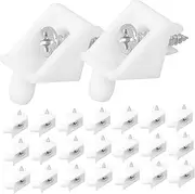 HOMSFOU Plastic Furniture Bottom Corner 50 Sets Dresser Wedges Cabinet Wedges Reinforcement Brackets Self-Tapping Screws