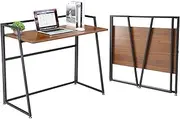 [EUREKA ERGONOMIC] Foldable Desk 41", No Assembly Required Home Office Small Folding Computer Desk Table for Small Spaces Study Writing Work, Portable, Easy to Fold Up or Down, Space Saving, Brown