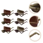 6 Pcs Mini Wheelbarrow Decoration Plastic Cart Miniature Garden Ornament Toy