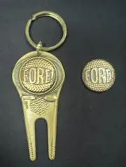 Ventage FORE Divot Tool Ball Marker and Key Chain New