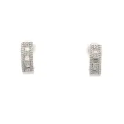 Large Baguette and Round Diamond Earrings