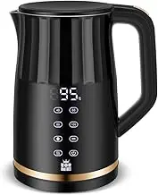 ForMe Stainless Steel Kettle 1.7 L Temperature Selection 40-100 °C I LED Digital Temperature Display 7 Colours LED Lighting I Teapot Tea Kettle I Keep Warm Function I BPA Free