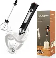 Billord Rechargeable Milk Frother Handheld - Foam Maker with Stainless Whisk for Cappuccino, Latte, Bulletproof Coffee, Hot Chocolate, Creamer, Keto Diet, Protein Powder, Matcha
