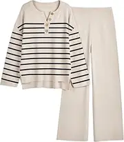 [LILLUSORY] Women's 2 Piece Lounge Sets Oversized Slouchy Matching Cozy Knit Sets