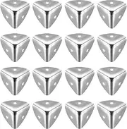 uxcell Metal Box Corner Protectors Edge Guard Protector 25 x 25 x 25mm Silver Tone 16pcs for Table Corners and Desk Corners