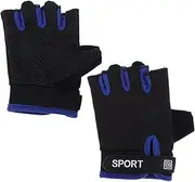 [SUPVOX] Half Finger Cycling Gloves for Kids Breathable Antislip Balance Biking Bicycles Roller Skating Nylon Gloves for Boys Girls