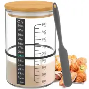 Sourdough Jar with Wooden Lid Sourdough Container Wide1299