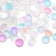 100pcs Cat Eye Resin Beads, 6mm Flatback Round Dome Beads Translucent