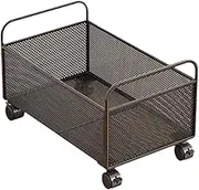 Mesh Rolling File Cart Rolling File Organizer with Wheels Sturdy Small Utility Cart Mesh Storage Cart for School Books Toys, 48x30x30cm