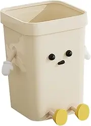 Ｂｅｓｇａ Creative Trash Can Household Compost Bucket Lightweight Cartoon Multifunctional Open Top Waste Basket Dustbin for Under Desk, Small Sitting