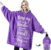 [Huglanket] Get Well Gifts Wearable Blanket Hoodie, Oversized Wearing Blanket for Patients - PAPA