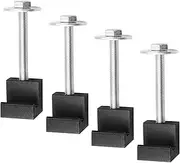 Gasedin 4 PCS Truck Tool Box Mounting Clamps, Aluminum Alloy J Hook Crossover Pickup Tool Box Tie Downs, J Shape Hook Heavy Duty Truck Bed Tool Box Mounting Kit, Car Accessories (Black)