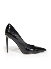 Black Patent Point Pumps