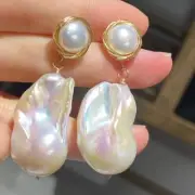 Cloud Light Baroque Pearl Earrings