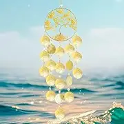 Hemasa Handmade Gold Shell Wind Chimes Bohemian Dream Catcher for Living Room/Bedroom
