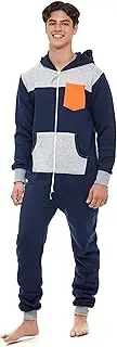 [SKYLINEWEARS] Men's Fashion Onesie Hooded Jumpsuit One Piece Non Footed Pajamas