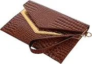 [WESIEVYA] Ladies Handbags Fashionable Envelope Bag Lightweight Hand-held Purse Retro Print Pu Evening Bag for Women