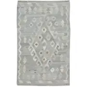 Hand-Woven Flat-weave Geometric Kilim Wool Rug (Size 2.7 X 4.2) Cwral-7857