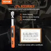 3/8" Digital Torque Wrench, 3.7-37ft.lb, ±2% Accuracy, LED/Buzzer, 3 Modes