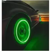 LED Green Light Flashing 2X Tire Wheels Valve Stem Caps Motorcycle Car Truck