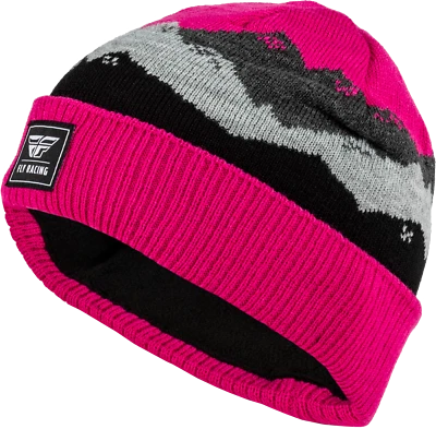 FLY RACING Youth Fly Snow Beanie Heather Grey 22.4073 MAGENTA