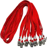Badge Lanyards Neck Bulk Cruise Lanyards Lanyard with Clip for ID Card Name Tags Badge Holders (Red, 50 Pack)