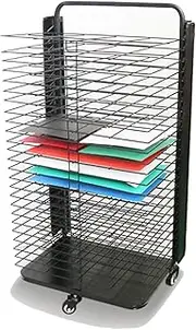 Art Drying Rack Paint Drying Rack 25 Shelves Metal Art Work Storage Display Rack Art Drying Rack with Wheels Suitable for Use at Home or in The Classroom