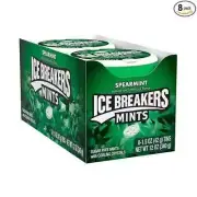 ICE BREAKERS Sugar Free Mints, Spearmint, 1.5 Ounce ( Pack of 8 )
