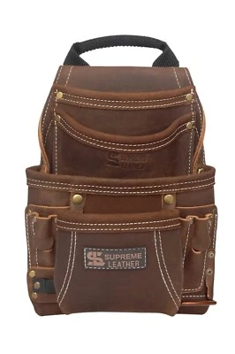 Grain Leather Carpenter Tool Pouch 1 Tape 1 Hammer Holder