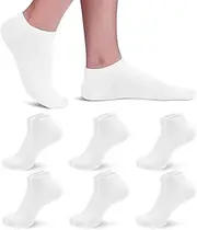[KYLOS] Trainer Socks Men Women 35-39.6 Pairs Cotton Short Trainer Socks Half Socks, White 35-38, 35-39