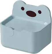 YWJLQH Compact Tissue Box and Paper Towel Holder for Kitchen and Restroom, Blue Bear, as described