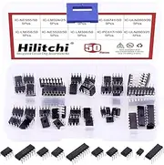 Hilitchi 10Values Integrated Circuit Chip Assortment Kit opamp, Single Precision Timer, pwm LM324 LM358 LM386 LM393 UA741 NE5532 NE555 PC817 ULN2003 ULN2803(50)