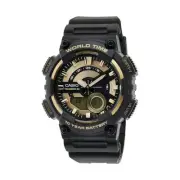 CASIO AEQ-110BW-9AVDF Unisex Black/Gold Analog/Digital Watch Black Band AU Stock