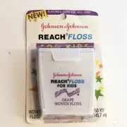 Vintage Johnson & Johnson Reach Floss for kids GRAPE WOVEN - Collectible 90s