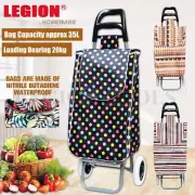 Pull Shopping Trolley Cart Bag Foldable Wheels Carts Bags Random Style