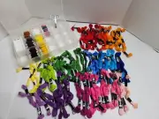 Loops & Threads Embroidery Floss Lot Skein Card Case Organizer Scissors