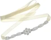 [Ipetboom] Luxurious Rhinestone Bride Waist Belt Elegant Wedding Dress Sash for Bride and Bridesmaid Accessory for Wedding Party and Formal Events