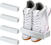 Nirxxiy Adjustable Hanging Shoe Organizer - Plastic Wall Mounted Shoes Rack, Over the Door Shoe Organizer, RV Storage, Shoe Rack for Door - 4 Pack with Sticky Hanging Strips (White)