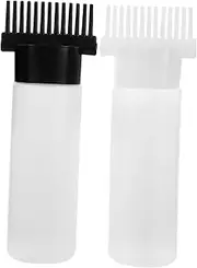 Beavorty Hair Oil Applicator Bottle Black Hair Dye Shampoo Dispenser with Brush for Salon