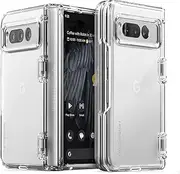 VRS DESIGN Simpli Fit Crystal for Google Pixel Fold Case (2023), Premium Modern Slim Style Spring-Loaded Hinge Cover Case Compatible with Pixel Fold (Clear)