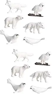 Alasum 12 Pcs Arctic Animal Models Simulation Animal Ornaments Animal Collectibles Home Decoration Penguin Decoration Arctic Animal Ornament Polar Bear Accessories Set Decorate Child
