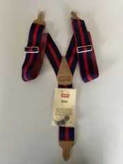 Levis Vintage Red Blue Button Suspenders & Galluses