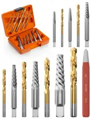 Screw Extractor Set Hex Head Multi-Spline Easy Out Bolt Extractor Set, Chrome...