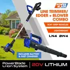 POWERBLADE 20V Leaf Blower & Line Trimmer / Edger Combo 4Ah Battery Charger Kit
