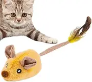 Electric Mice Cat Toy - Automatic Motion Toy, Interactive Cat Mice, Moving Plush | Realistic Simulation Movement Feature, Soft Feather Tail Entertainment Kitten Adult Cat Indoor Play Exercise