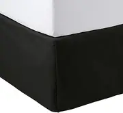 Amazon Basics Lightweight Pleated Bed Skirt - Queen, Black