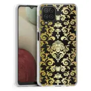 (Golden Damask)ShockProof TPU phone case cover(Clear)for Samsung Galaxy A12