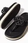 Tory Burch Miller Cloud Puff Black Leather Flip Flop Sandal Shoes Sz 6 $278