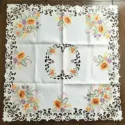 Wimpole Street Creations TT-SU19 Embroidered Tablecloth Floral Flower 33" Square